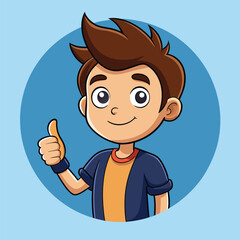 Showing a Thumbs Up Gesture Signifying Approval or Agreement 