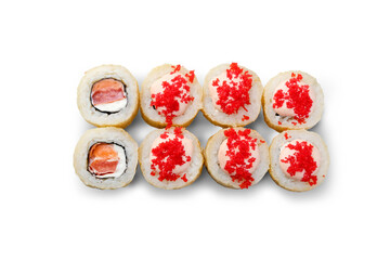 Sushi roll set isolated on white background