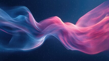 Obraz premium Abstract swirling nebula, blue and pink hues against dark space