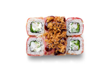 Sushi roll set isolated on white background