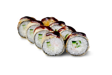 Sushi roll set isolated on white background