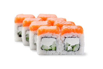 Sushi roll set isolated on white background