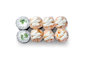 Sushi roll set isolated on white background