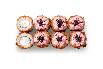 Sushi roll set isolated on white background