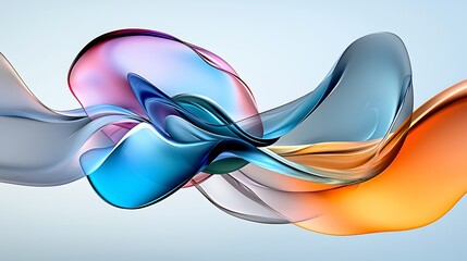 Naklejka premium there is an abstract image of a blue, orange, and white wave