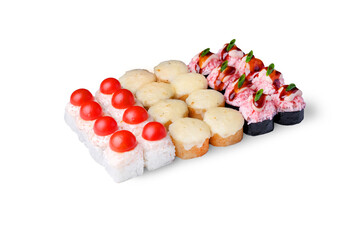 Sushi roll set isolated on white background