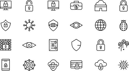 cyber security icon set  computer and internet sec.eps