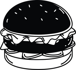 big hamburger isolated on white background