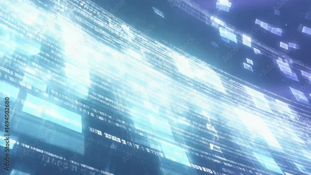 Aufkleber futuristic tech data stream visualization background