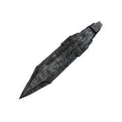 Futuristic Spaceship Design Sleek, Dark Grey, Top-Down View