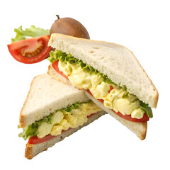 Egg salad sandwich isolated on white background