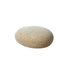 Single Smooth River Stone, Isolated on Black Background