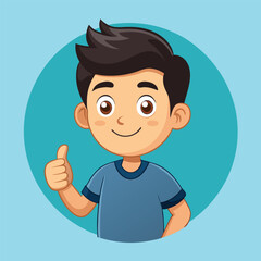 Showing a Thumbs Up Gesture Signifying Approval or Agreement 