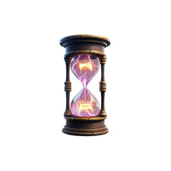 Mystical Hourglass with Electric Energy - Time Concept