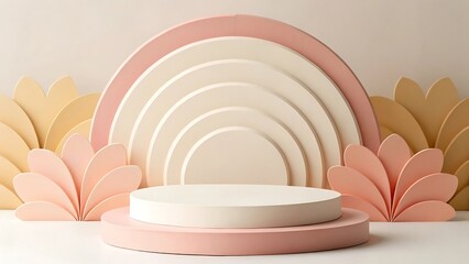 Obraz premium Paper Art Exhibit Podium
