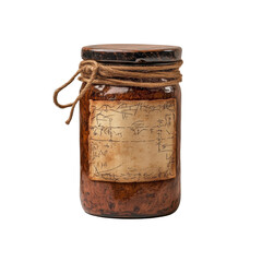 Antique Apothecary Jar with Handwritten Label and Twine