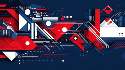 Abstract Tech Background Red Blue.