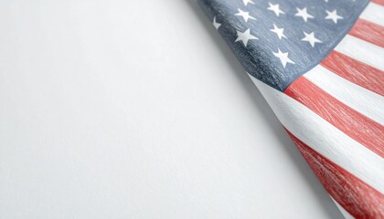 Fototapeta premium American Flag on a Plain Background