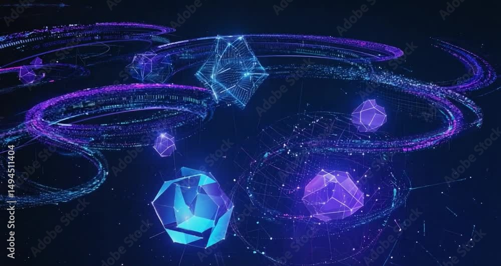 Poster abstract technology background with polygon shapes