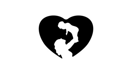 happy mothers day symbol , black isolated silhouette
