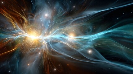 Remarkably colorful space scene depicting the powerful and endless nature of cosmic energy