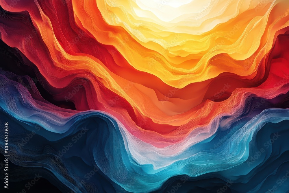 Poster vibrant, flowing abstract art featuring dynamic color gradients. use as a bold backdrop or to add a 
