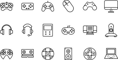 outline icons related to video games  this outline.eps