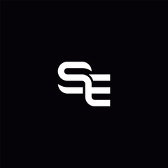 Abstract SE ES Letter Logo Design with Modern Minimal Style.
