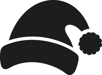 Classic Santa Hat Silhouette Vector – Minimalist Christmas Clipart Design