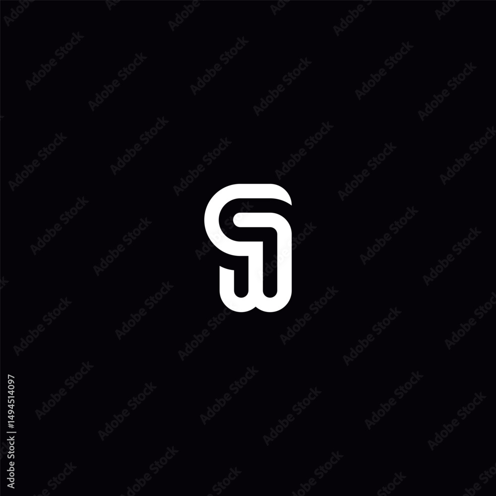 Fototapete abstract wq qw letter logo design with modern minimal style.