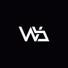 Abstract WB BW Letter Logo Design with Modern Minimal Style.
