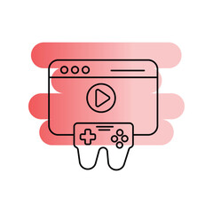 Gaming  gradient icon with white background vector stock illustration