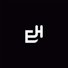 Abstract EH HE Letter Logo Design with Modern Minimal Style.