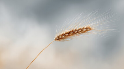 Obraz premium closeup of wheat ear against soft dreamy sky