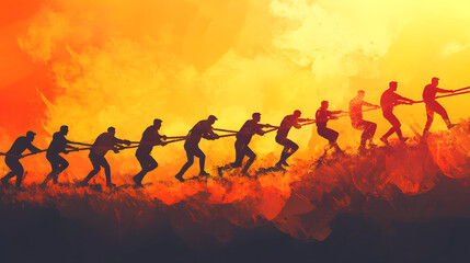 Fototapeta premium Dynamic Business Growth and Teamwork: Illustrations of Collaboration and Professional Success