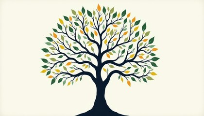 Fototapeta premium Majestic tree with lush leaves and intricate root system, a captivating display of nature's resilience