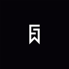 Abstract FW WF Letter Logo Design with Modern Minimal Style.