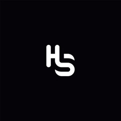 Abstract HS SH Letter Logo Design with Modern Minimal Style.