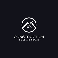 Construction & Repair Logo with Hammer.