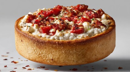 Brie bites with tomato and herbs in a pastry shell.