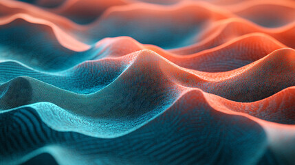 Neon Glow Wave Bold Featur Texture Modern Coral Aqua