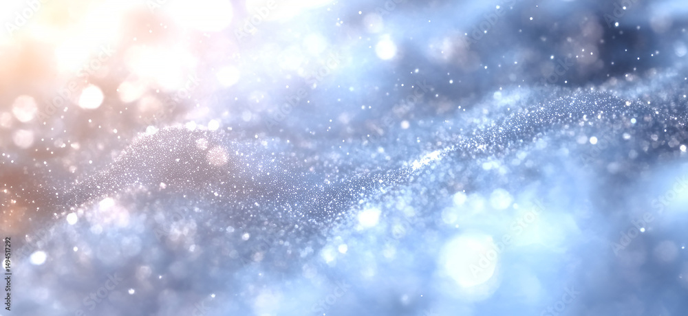 Poster abstract sparkling background with waves of light and bokeh effect for festive and elegant designs