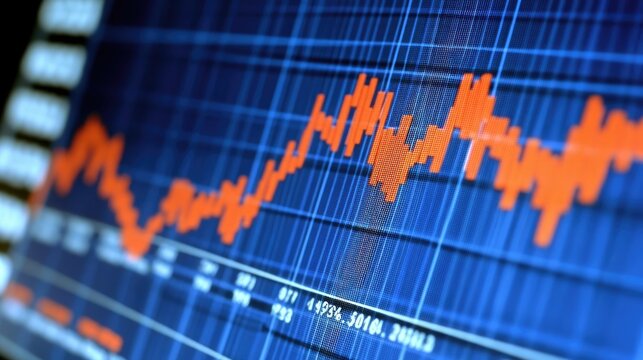 Fluctuating financial data displayed on a monitor.