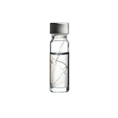 Broken Glass Vial with Clear Liquid - Medical Research Concept