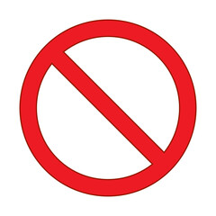 Red prohibition sign. Not allowed sign.