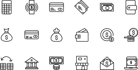 payment  linear icon set  payment options  payment.eps