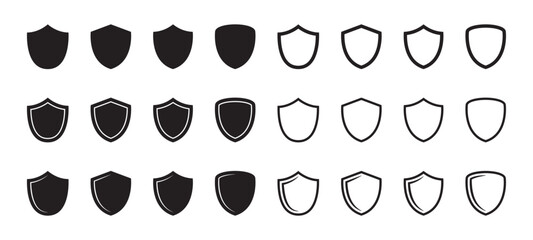 Shield icon. protection icon. Shield shapes set.