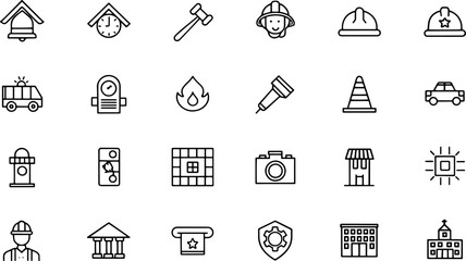 Fototapeta premium outline icons related to public services this ou.eps