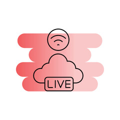 cloud gradient icon with white background vector stock illustration