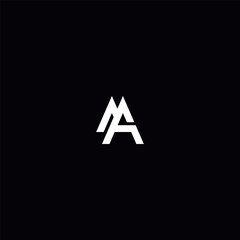 Initial MA AM Letter Logo Design with Modern Minimal Style.
